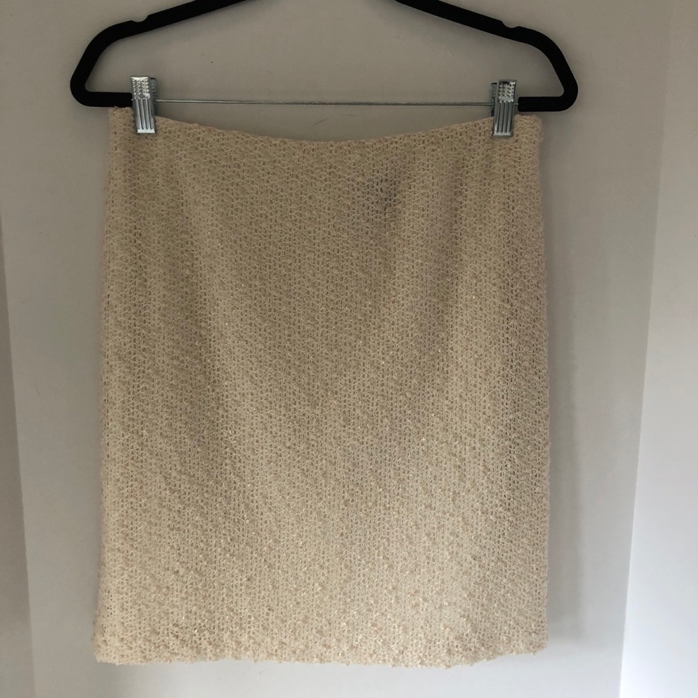 Saks Fifth Avenue Small (6) Beige Knit Pencil Skirt
